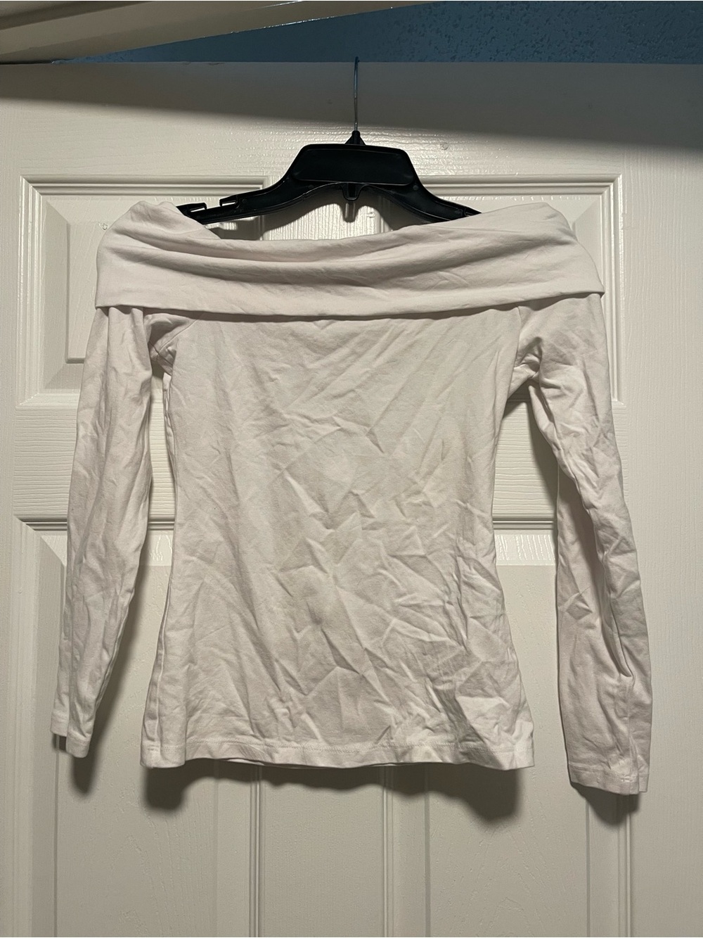 Abercrombie & Fitch Women's Off-the-Shoulder Long Sleeve Top - White